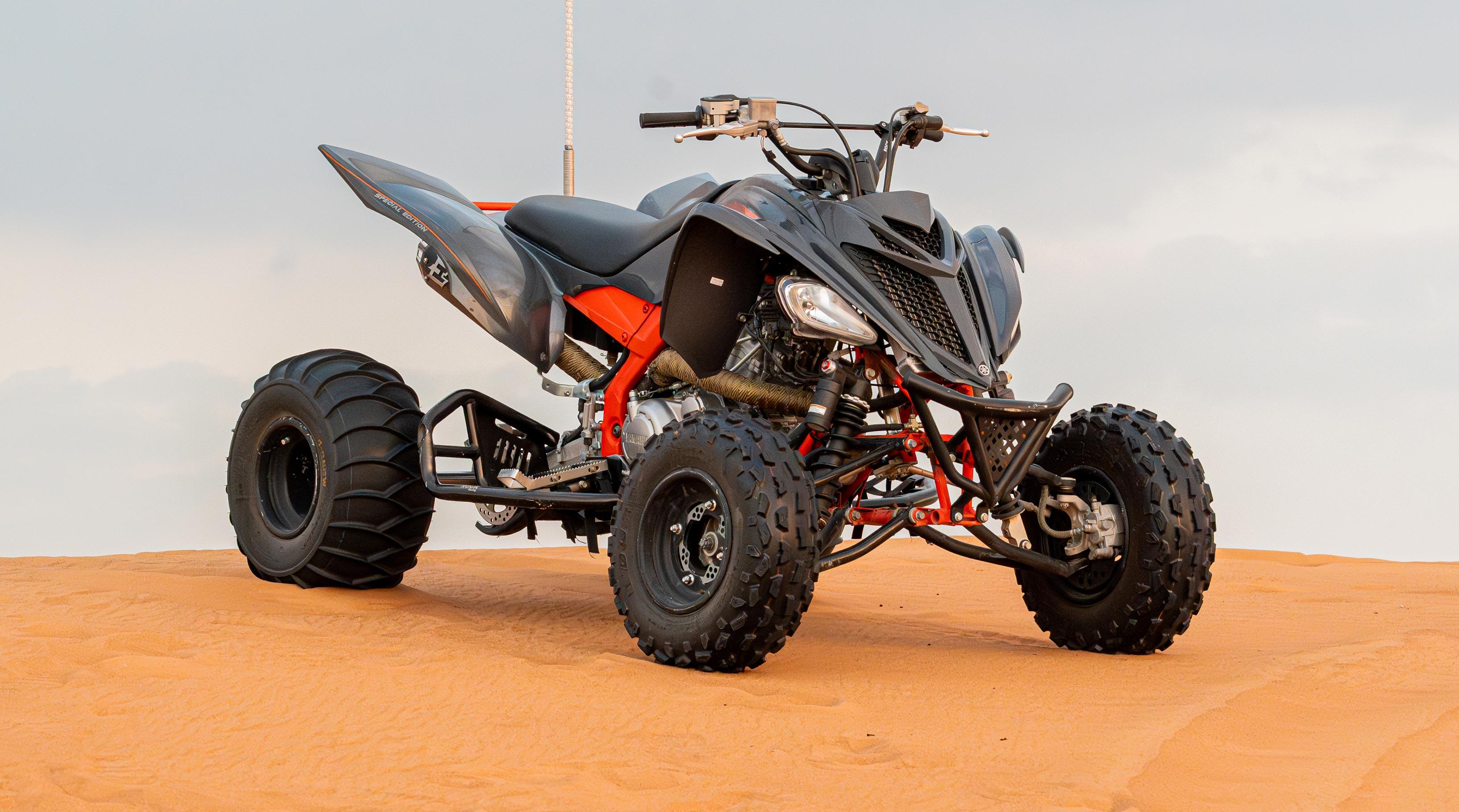 Yamaha raptor 700cc Quad bike available through primedesertcamp.com